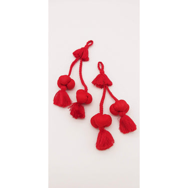 Red Silk Fabric Ball Tassels, Latkan, Embellishments
